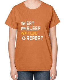 Eat sleep code repeat 49# - computer-  Ladies T-Shirt