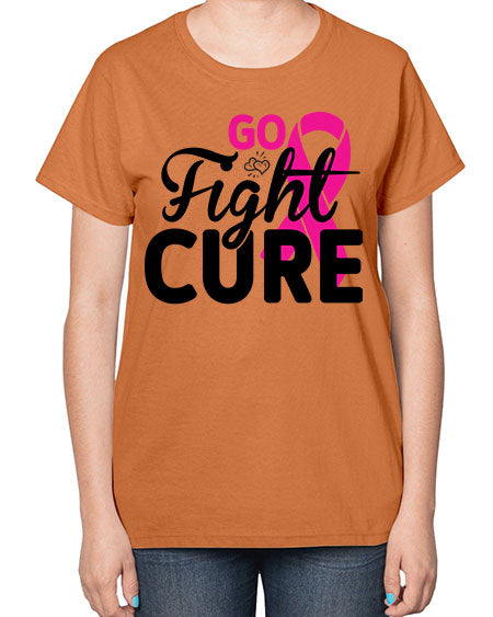 Go Fight Cure 23# - breast cancer-  Ladies T-Shirt