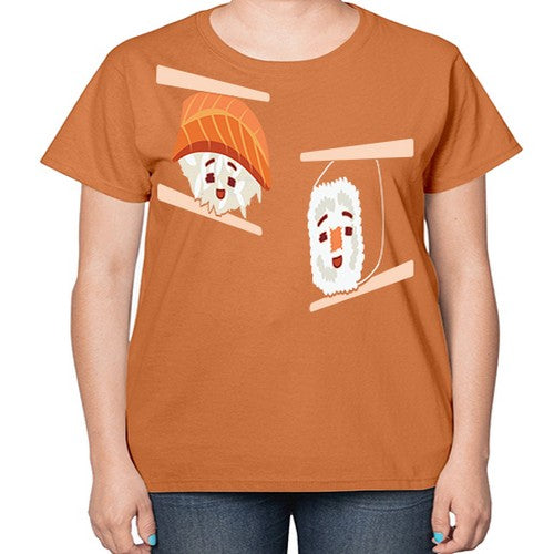 Happy Sushi Anime Kawaii Set Anime 232# - anime-  Ladies T-Shirt