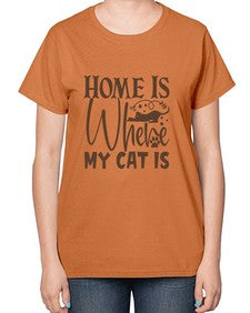 Home Is Where My Cat Is Style 14# - cats-  Ladies T-Shirt