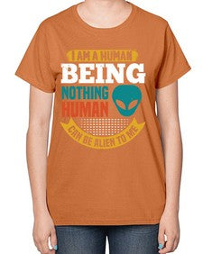 I am a human being nothing is alien to me 7# - ufo-  Ladies T-Shirt