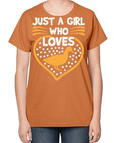 Just A Girl Who Loves Duck Style 34# - ducks-  Ladies T-Shirt