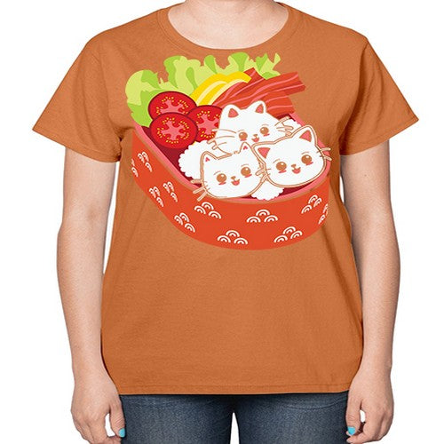Kawaii Cat Boxed Lunch Anime Anime 266# - anime-  Ladies T-Shirt