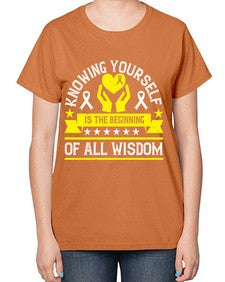 Knowing yourself is the beginning of all wisdom Style 38# - Self awareness-  Ladies T-Shirt