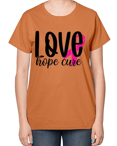 Love Hope Cure 13# - breast cancer-  Ladies T-Shirt