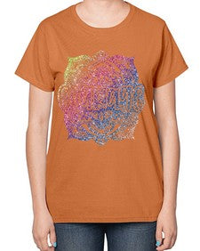 Mandala Courage Rainbow Glitter 758# - mandala-  Ladies T-Shirt
