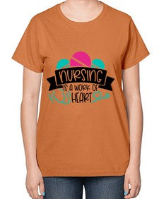 Nursing Is A Work Of Heart Style Style 1270# - nurse-  Ladies T-Shirt