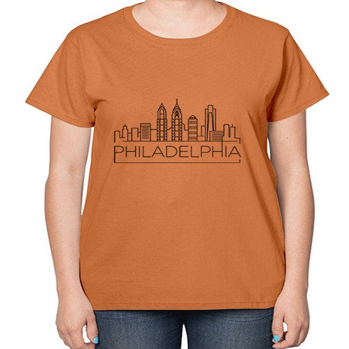 Philadelphia Minimal Skyline 1601# - cities-  Ladies T-Shirt