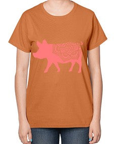 PigMandala 985# - mandala-  Ladies T-Shirt