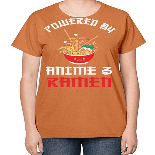 Powered by Anime amp Ramen 275# - anime-  Ladies T-Shirt