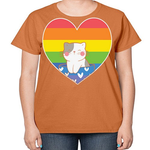 Pride Cat LGBT Kawaii Cats Anime 276# - anime-  Ladies T-Shirt