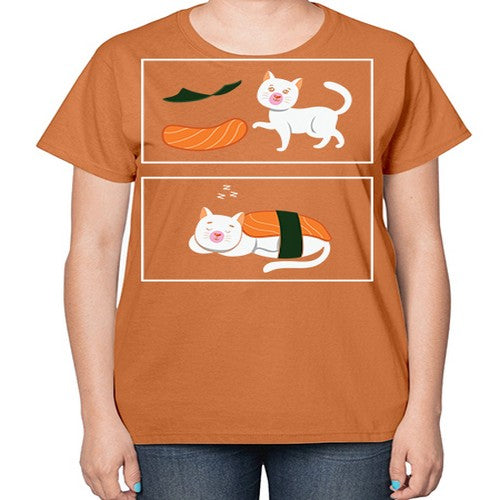 Ramen Cat Kawaii Anime Japanese Anime 279# - anime-  Ladies T-Shirt
