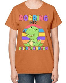 Roaring to Kindergarten Trex 770# - kindergarten-  Ladies T-Shirt