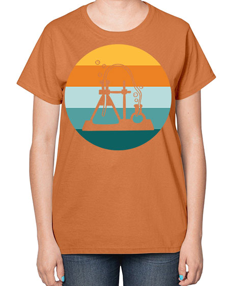 ScientistRetroSunsetScientistSkinite Scientist Skinite 39# - general science-  Ladies T-Shirt