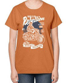 Skull Motorbiker 1059# - skull and bones-  Ladies T-Shirt