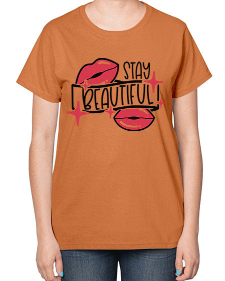 Stay Beautiful Style 19# -makeup  Ladies T-Shirt
