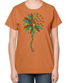 Sunflower Fist Juneteenth Black History 24# - black juneteenth-  Ladies T-Shirt
