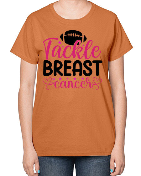 Tackle Breast Cancer 4# - breast cancer-  Ladies T-Shirt