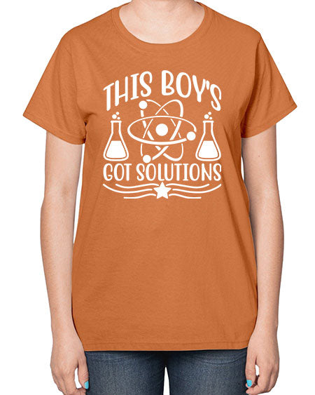 This Boy s Got Solutions 21# - general science-  Ladies T-Shirt