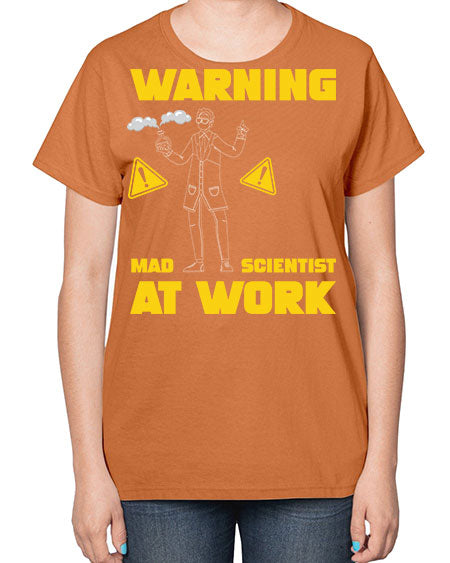 WarningMadScientistAtWorkScientistSkinite Scientist Skinite 13# - general science-  Ladies T-Shirt