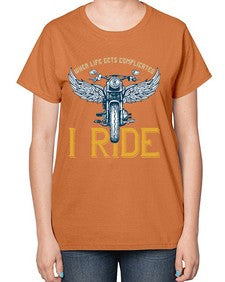 When life gets complicated 76# - motorcycle-  Ladies T-Shirt