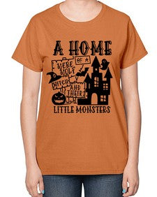 a home of a were wolf witch and their little monsters 53# - witch-  Ladies T-Shirt