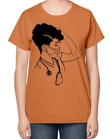 black nurse 3# - black girls or women-  Ladies T-Shirt