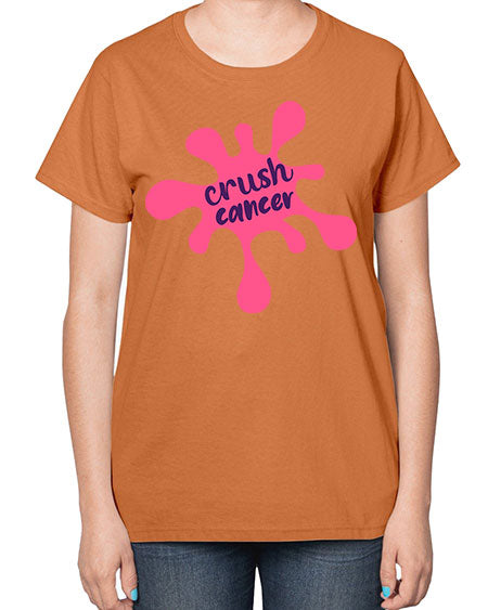 crush cancer Style 18# - breast cancer-  Ladies T-Shirt