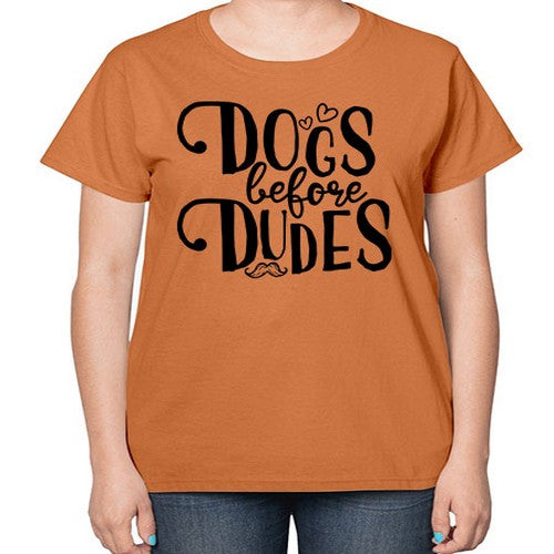 dogs before dudes 139# - dogs-  Ladies T-Shirt