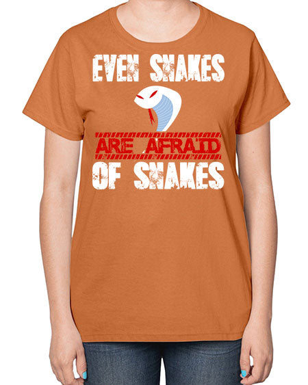 even snakes are afraid of snakes - snake-  Ladies T-Shirt