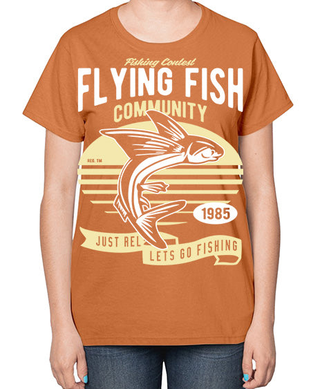 flying fish 16# - shark-fish-  Ladies T-Shirt