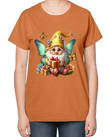 gnome with butterfly 07# - gnome-  Ladies T-Shirt