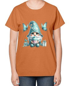 gnome with butterfly 10# - gnome-  Ladies T-Shirt