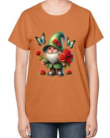 gnome with butterfly 11# - gnome-  Ladies T-Shirt