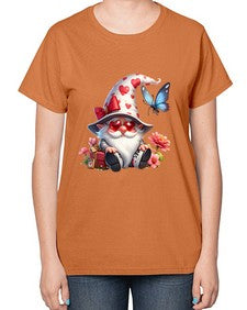gnome with butterfly 13# - gnome-  Ladies T-Shirt