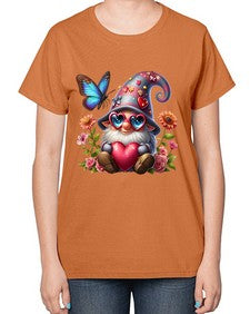 gnome with butterfly 17# - gnome-  Ladies T-Shirt
