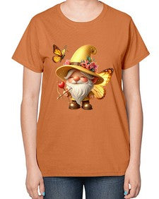 gnome with butterfly 27# - gnome-  Ladies T-Shirt