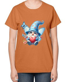 gnome with butterfly 28# - gnome-  Ladies T-Shirt