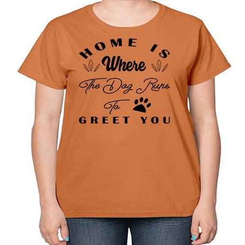 home is where the dog 153# - dogs-  Ladies T-Shirt