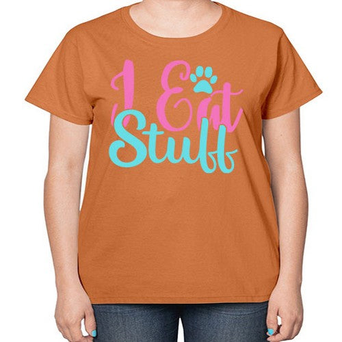 i eat stuff Style 82# - dogs-  Ladies T-Shirt