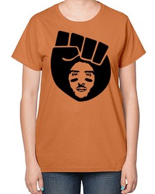 kaepernick fist hair 22# - black boys or men-  Ladies T-Shirt
