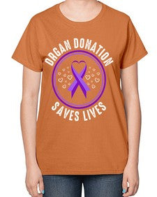 organ donation saves lives 203# - alzheimers-  Ladies T-Shirt