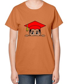 peekaboo afro puffs grad boy 20# - black boys or men-  Ladies T-Shirt