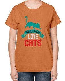 real man love cats o Style 112# - cats-  Ladies T-Shirt