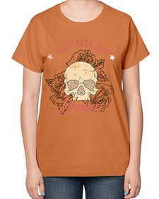skullrose 1070# - skull and bones-  Ladies T-Shirt