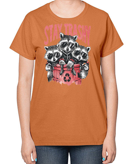 stay trashy 63# - raccoon-  Ladies T-Shirt