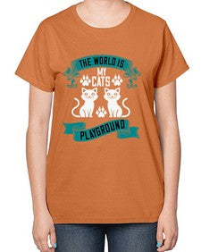 the world is my cats playground Style 119# - cats-  Ladies T-Shirt