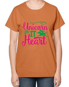 unicorn it heart 467# - unicorn-  Ladies T-Shirt