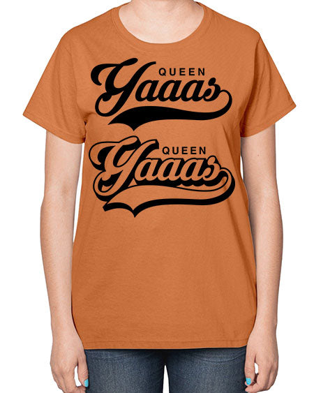 yaaas queen script 6# - black words and phrases-  Ladies T-Shirt