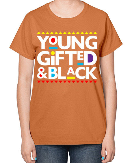 young gifted and black 2# - black words and phrases-  Ladies T-Shirt